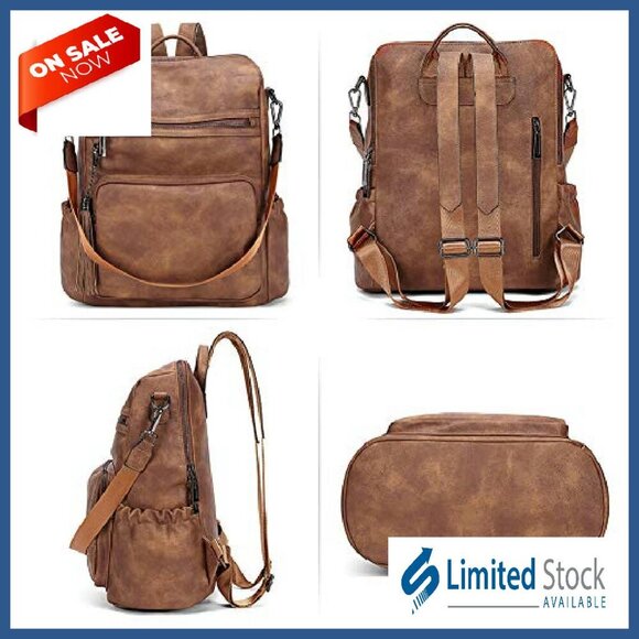 Large Leather Backpack Purse for Women Travel Designer Shoulder Bag